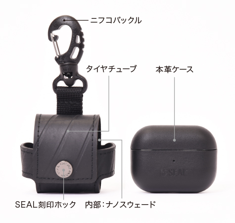 マイニング研究様　◉サフィアーノレザー / ブラック / AirPodsケース AirPods Pro ケース | 日本職人が作るメンズ トート バッグ