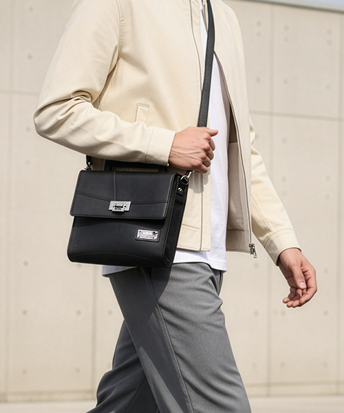 スクエアハンドルショルダーバッグ | 日本職人が作るメンズ トート